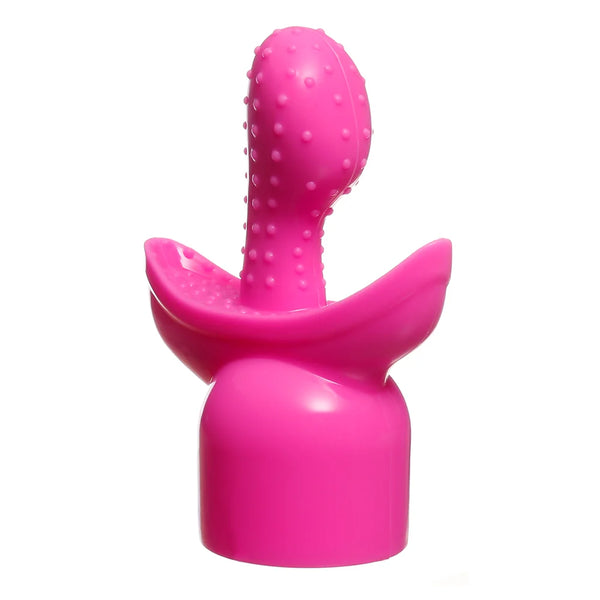 Product picture on a white background of the G-Tip attachment in pink. This attachment fits over the massage head of the Hitachi range of personal massagers which are the Magic Wand Original, Magic Wand Rechargeable and Magic Wand Plus.